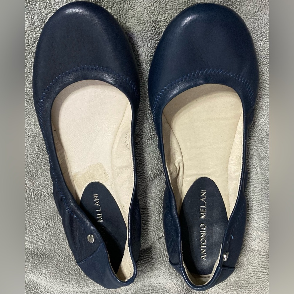 ANTONIO MELANI - Navy Blue Flats/Slippers - size 7